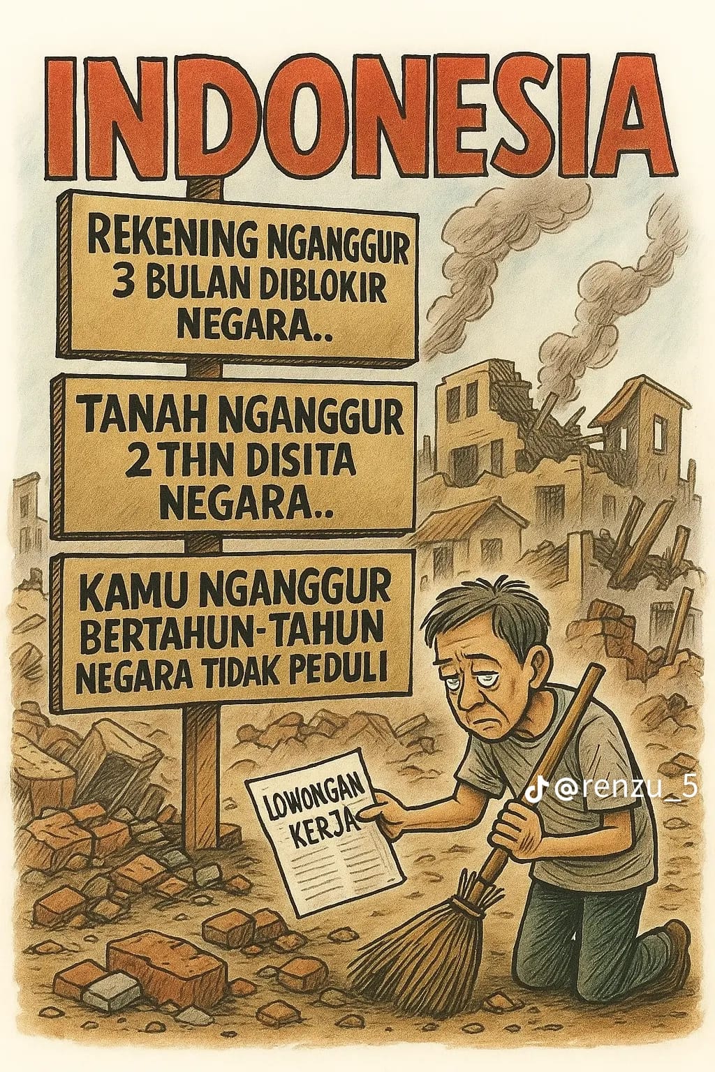 Negara Abai Terhadap Isu Pengangguran, Ramai Seniman Digital Unggah Karikatur Satir