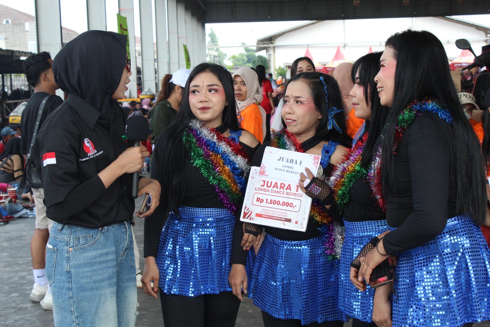 Tim Dance Energi Crew, Raih Juara 1 Di Lomba Dance, Dalam Perayaan HUT RI ke-80 di PT Wings Surya Driyorejo Gresik