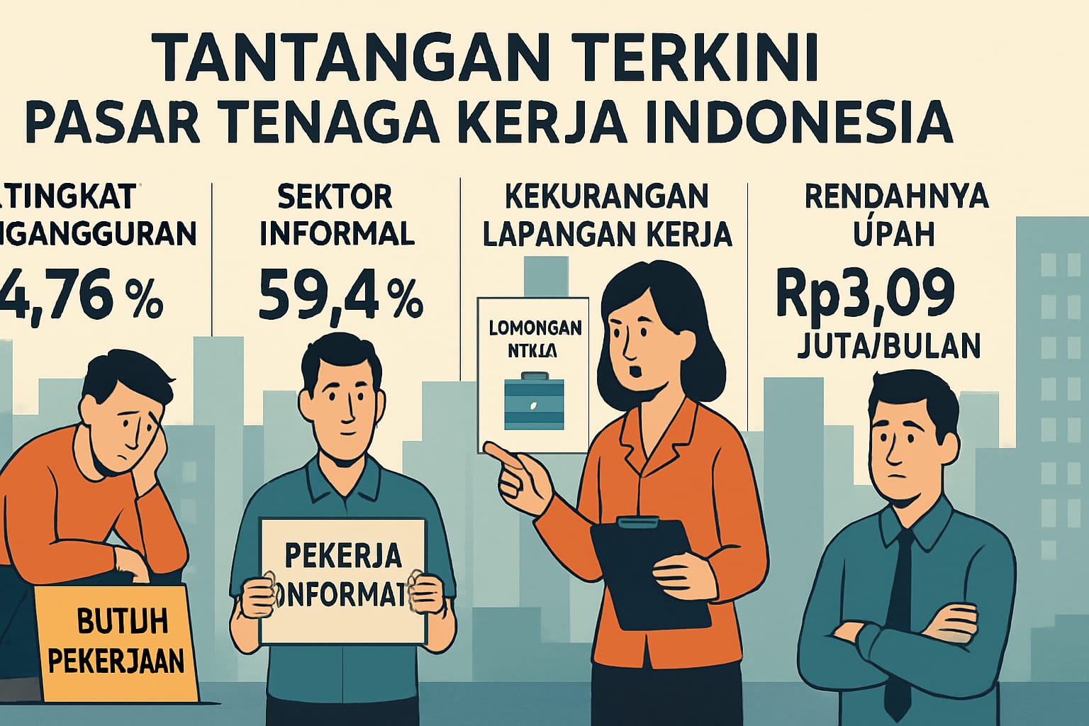 Tantangan Terbaru Pasar Tenaga Kerja Indonesia, Meningkatnya Angka Pengangguran, Lapangan pekerjaan dan Standar Upah Menjadi Sorotan