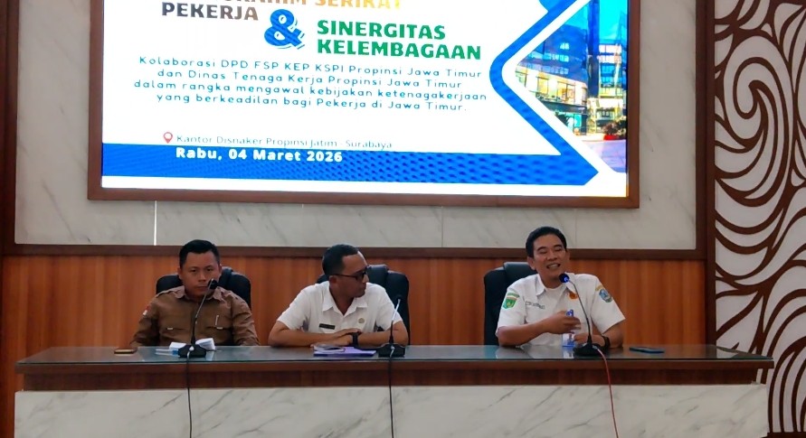 DISNAKERTRANS dan Serikat Pekerja Jatim Soroti Isu Strategis Ketenagakerjaan Dilapangan