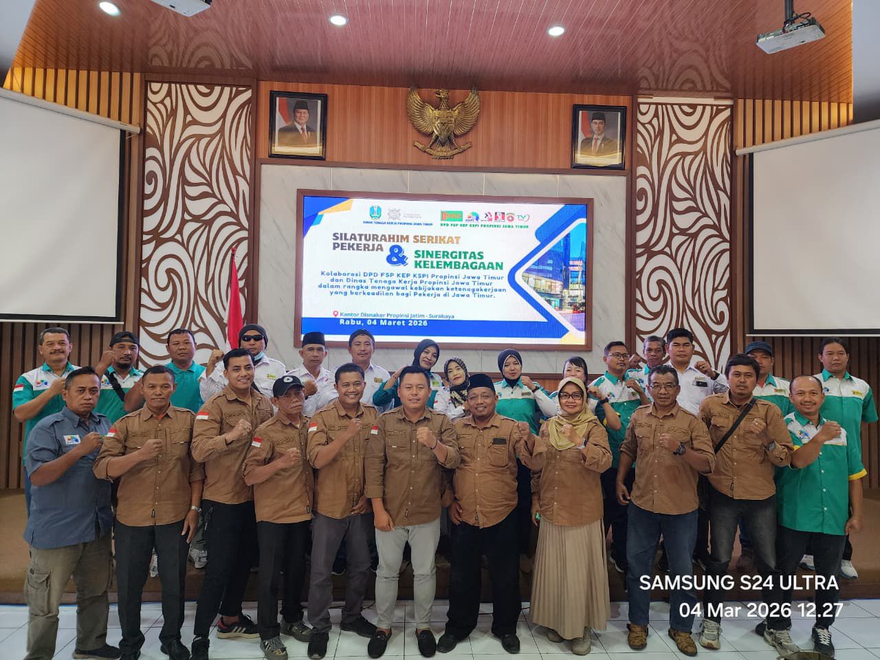 DISNAKERTRANS Provinsi Jawa Timur Jalin Silahturahmi dan Perkuat Sinergitas Kelembagaan Bersama FSP KEP KSPI Jatim